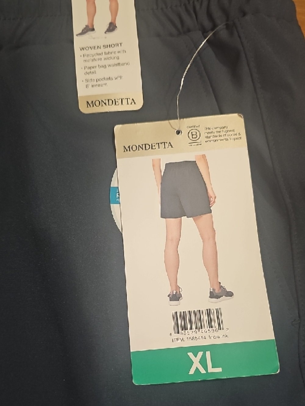 Mondetta Womans Athletic Shorts in Navy Blue - Picture 2 of 3